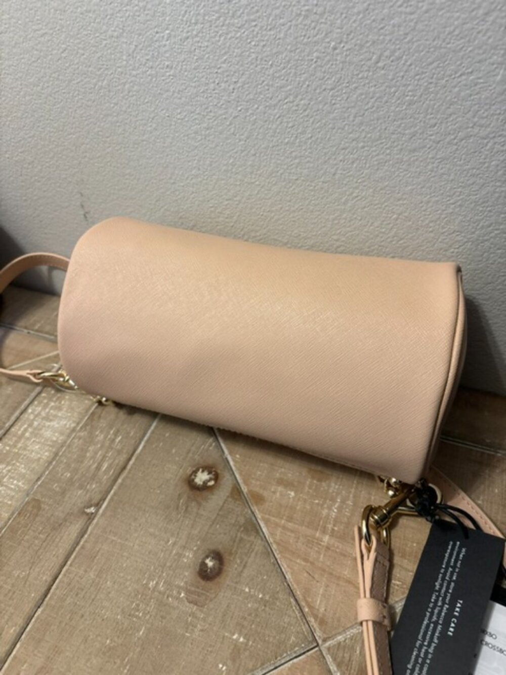 Rebecca Minkoff 100% LEATHER Nude Barrel Crossbody NWT Round Cylinder - Picture 7 of 8